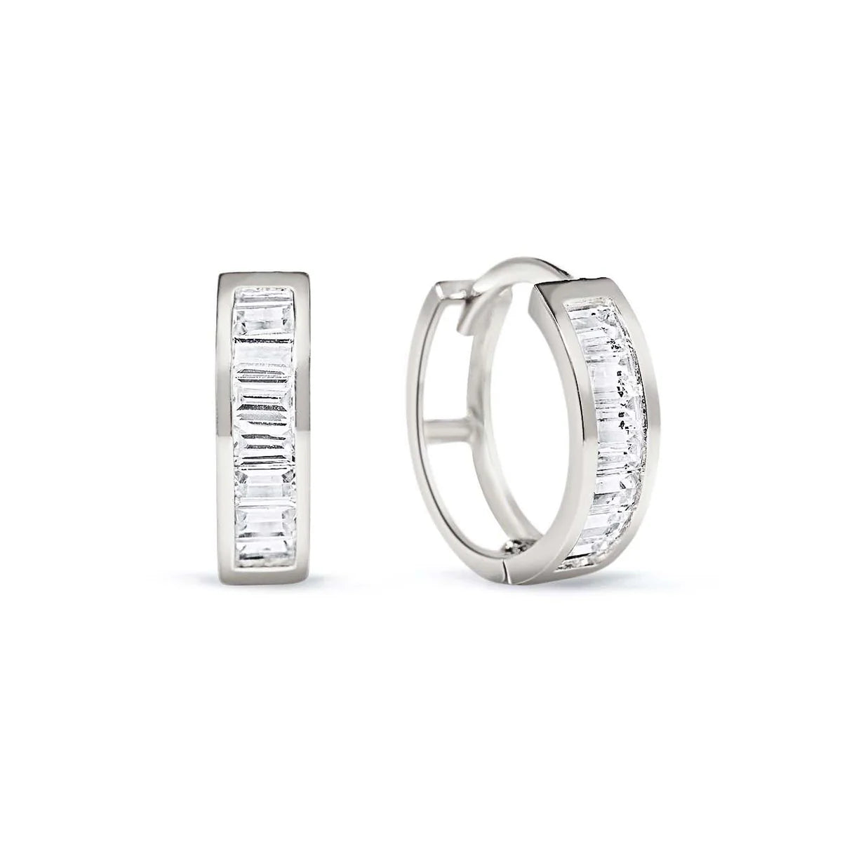 Thick Baguette Huggie Earrings