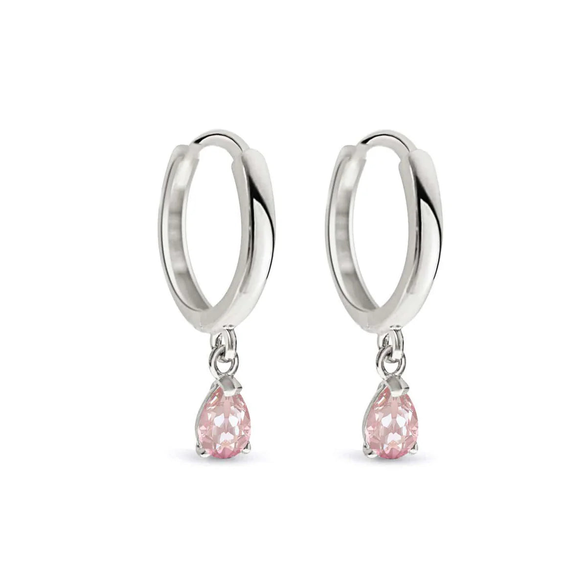 Gemstone Pear Drop Huggies