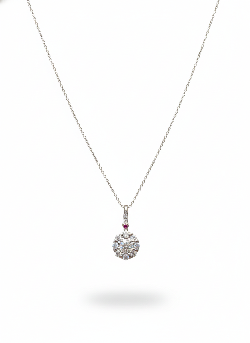 Lumière Halo Moissanite Necklace