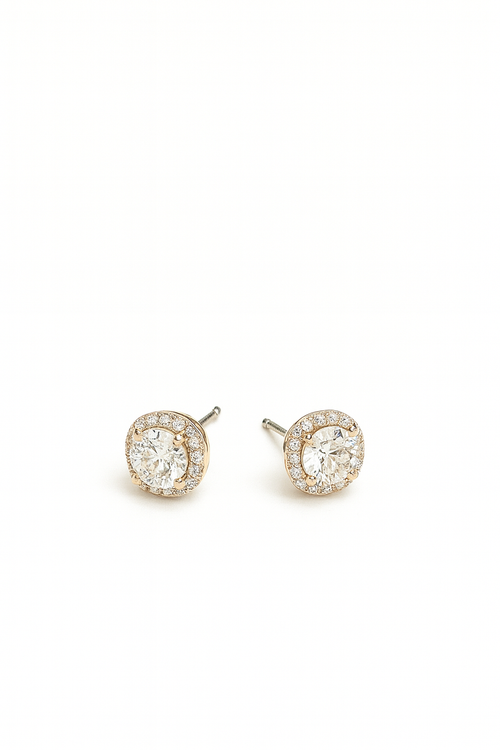 Aurora Round Moissanite Studs