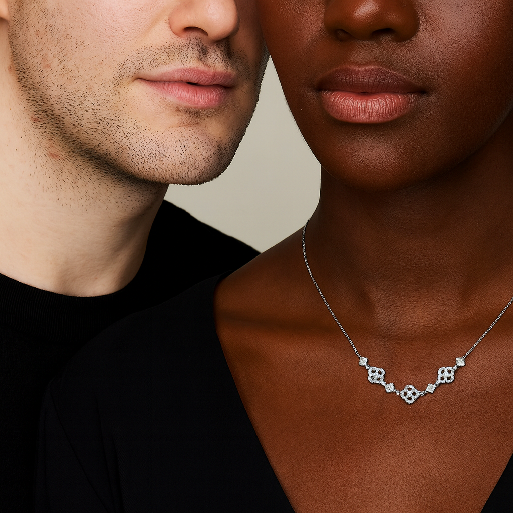 Clover Motif Diamond Necklace