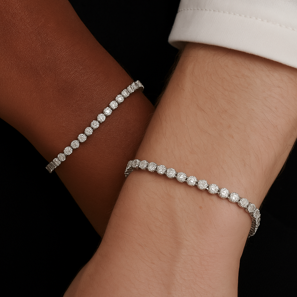 Diamond Cluster Tennis Bracelet