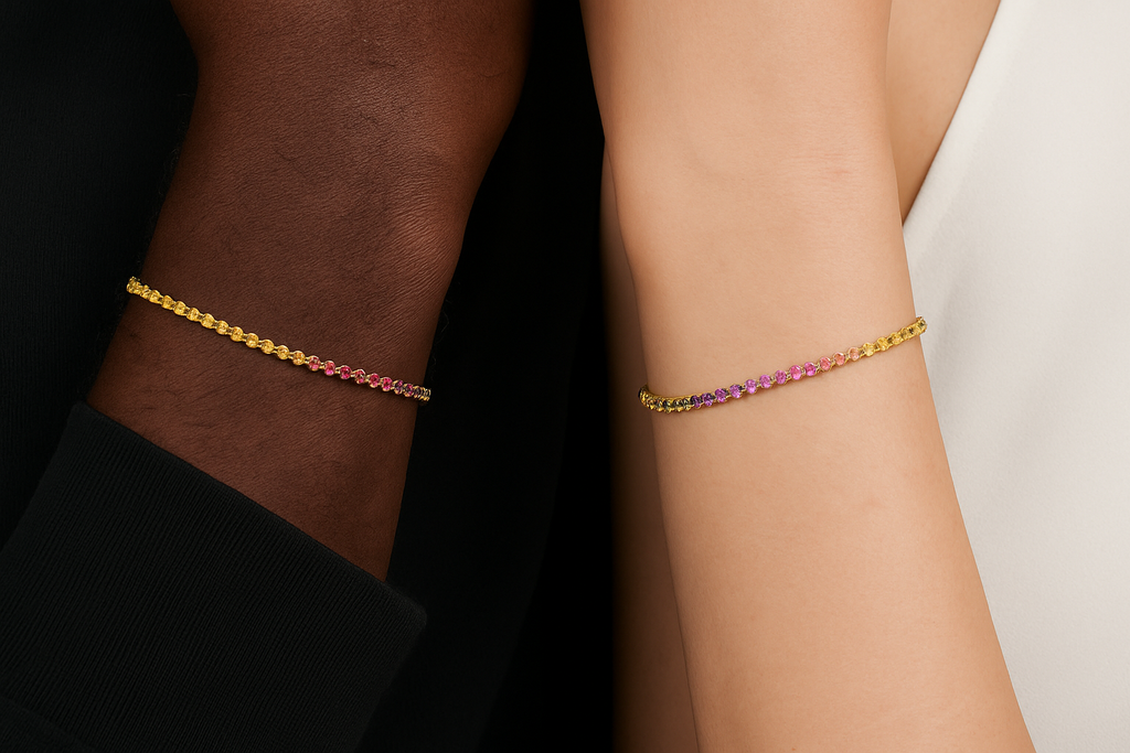 Rainbow Sapphire Tennis Bracelet
