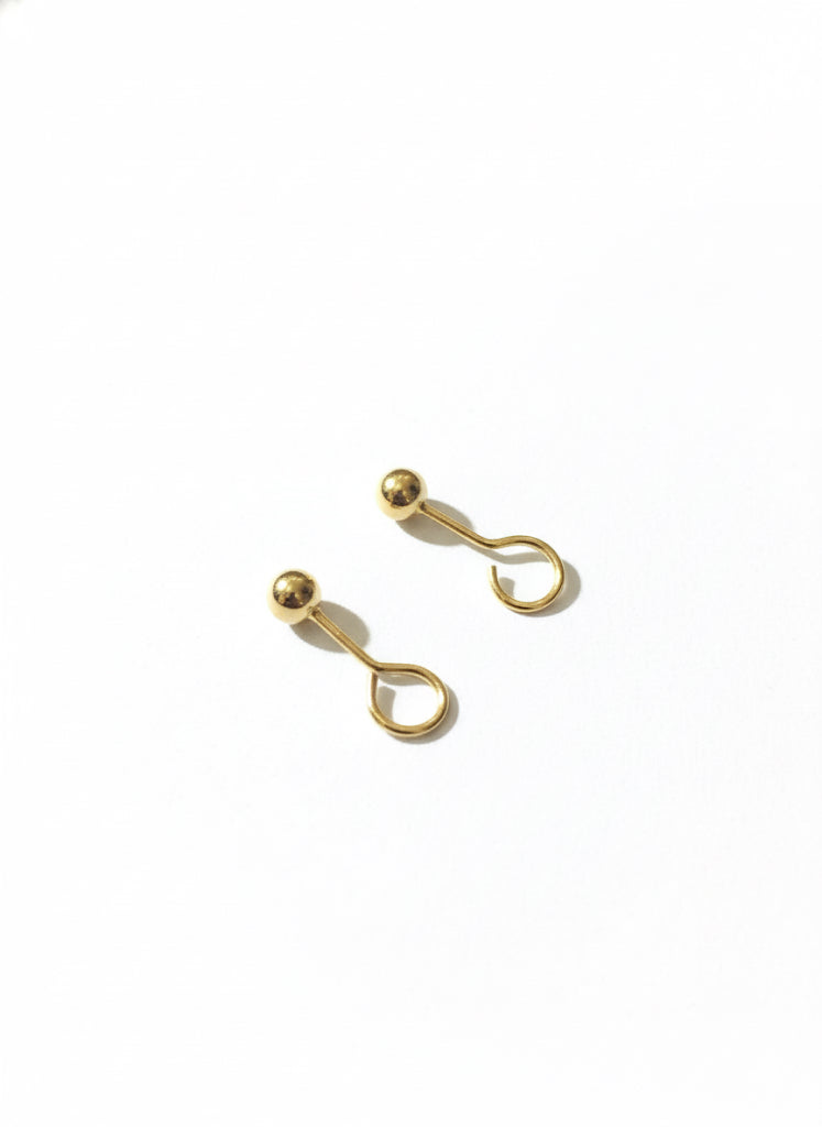 Golden Sphere Hooks Earrings
