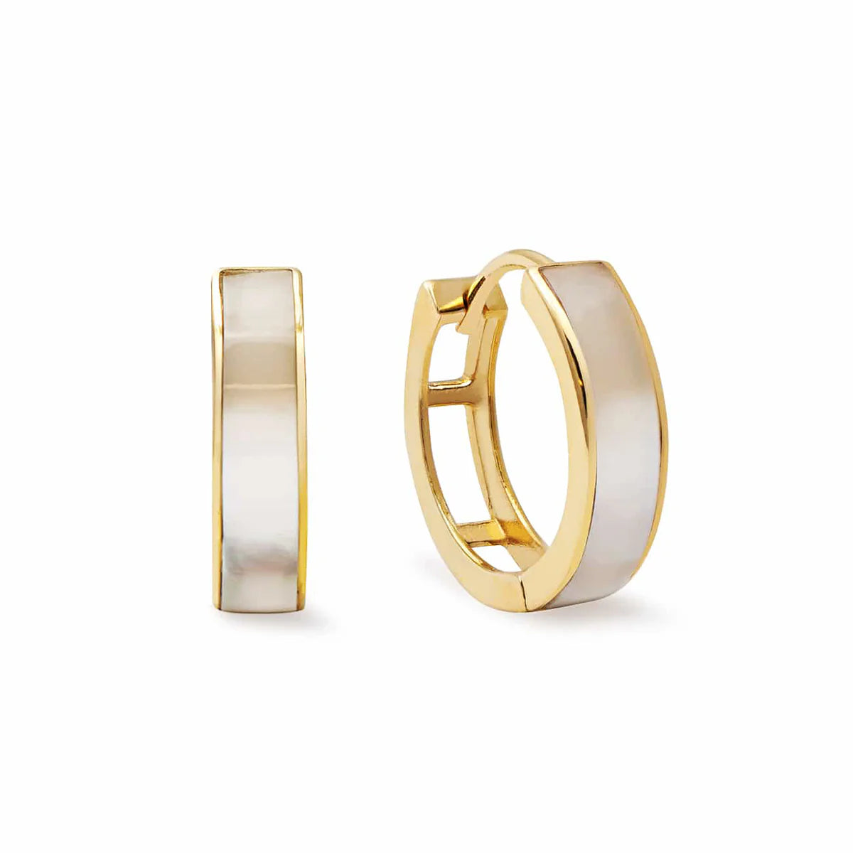 Pearl Huggie Hoops