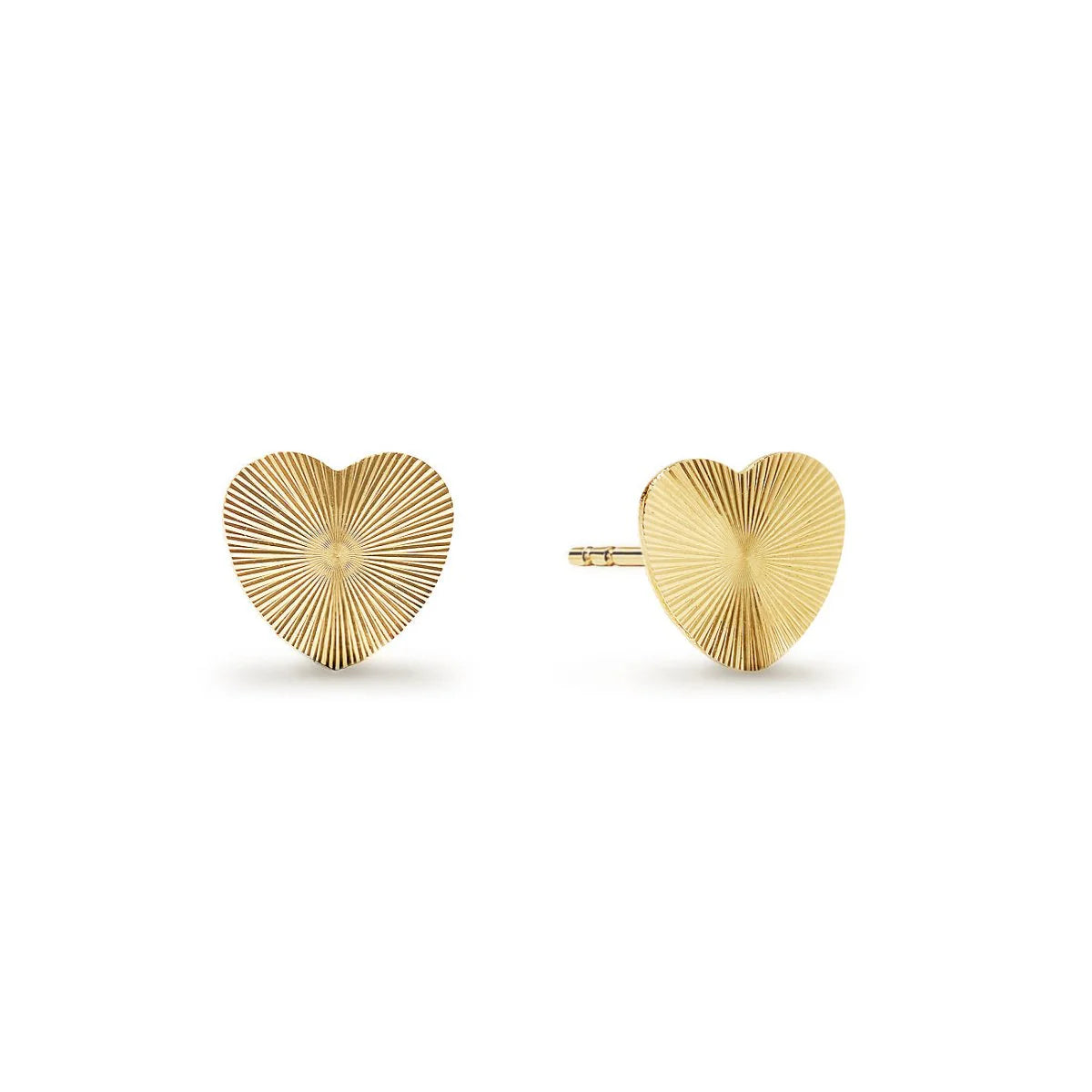 Gold cut Heart Stud