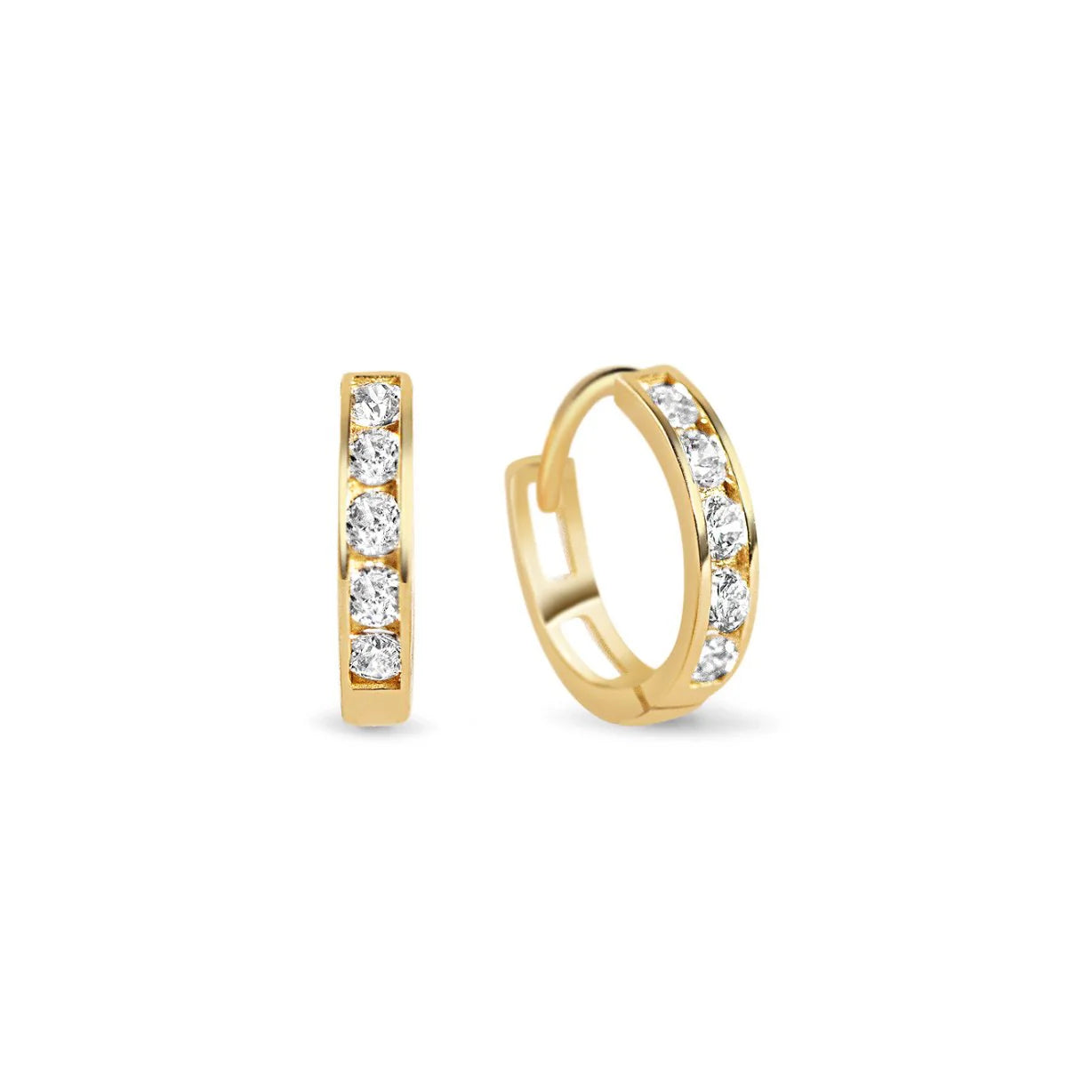 Pavé Huggie Hoops