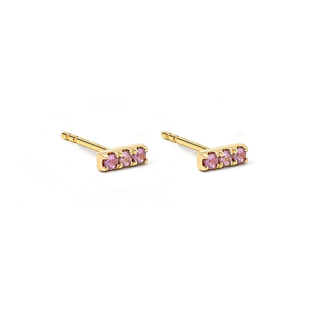 Tiny Gemstone Bar Studs