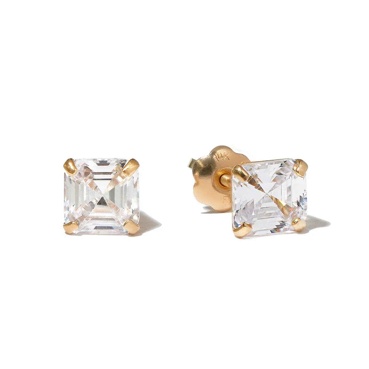 Asscher Cut Gemstone Studs