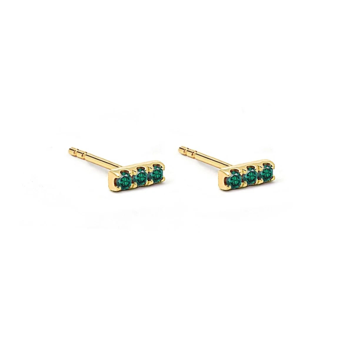 Tiny Gemstone Bar Studs