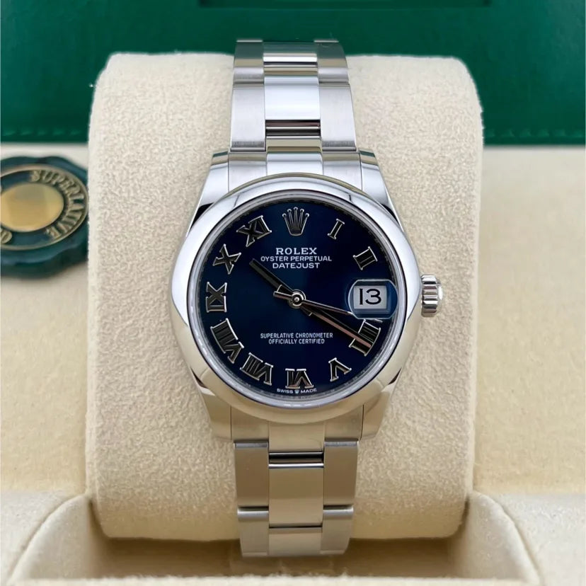 2021 Rolex Datejust 31 Smooth / Blue / Roman / Oyster