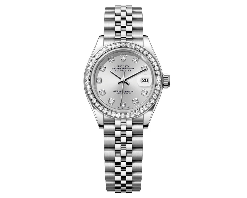ROLEX DATEJUST 26MM SILVER DIAL-DIAMOND BEZEL 1.50CT