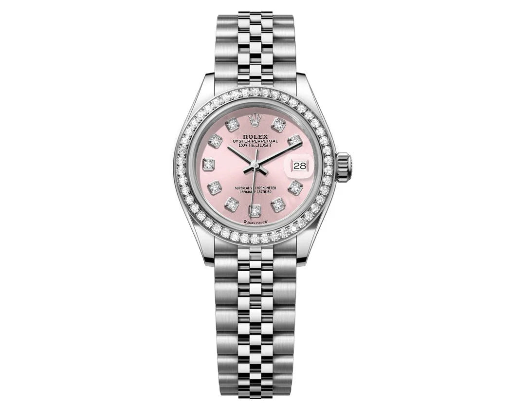 ROLEX DATEJUST 26MM PINK DIAL-DIAMOND BEZEL 1.50CT