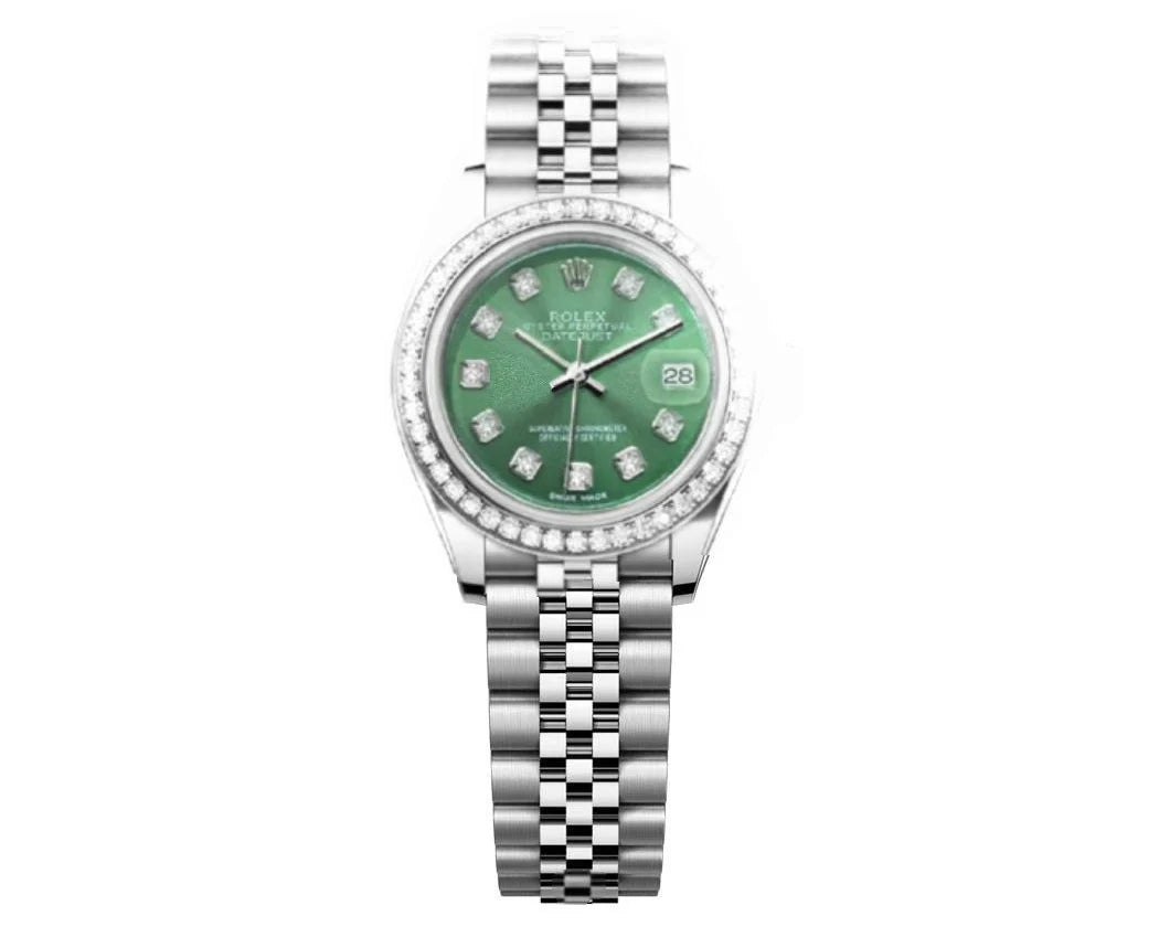 ROLEX DATEJUST 26MM GREEN DIAL-DIAMOND BEZEL 1.50CT