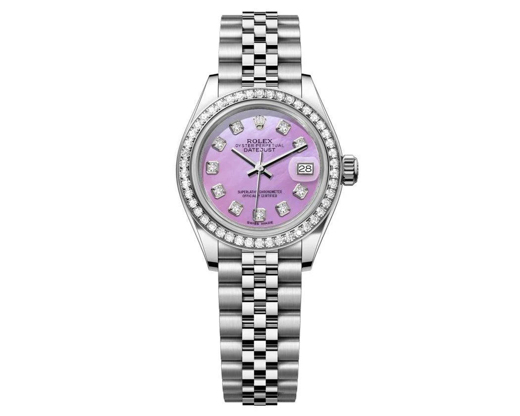 ROLEX DATEJUST 26MM MOP PURPLE DIAL-DIAMOND BEZEL 1.50CT