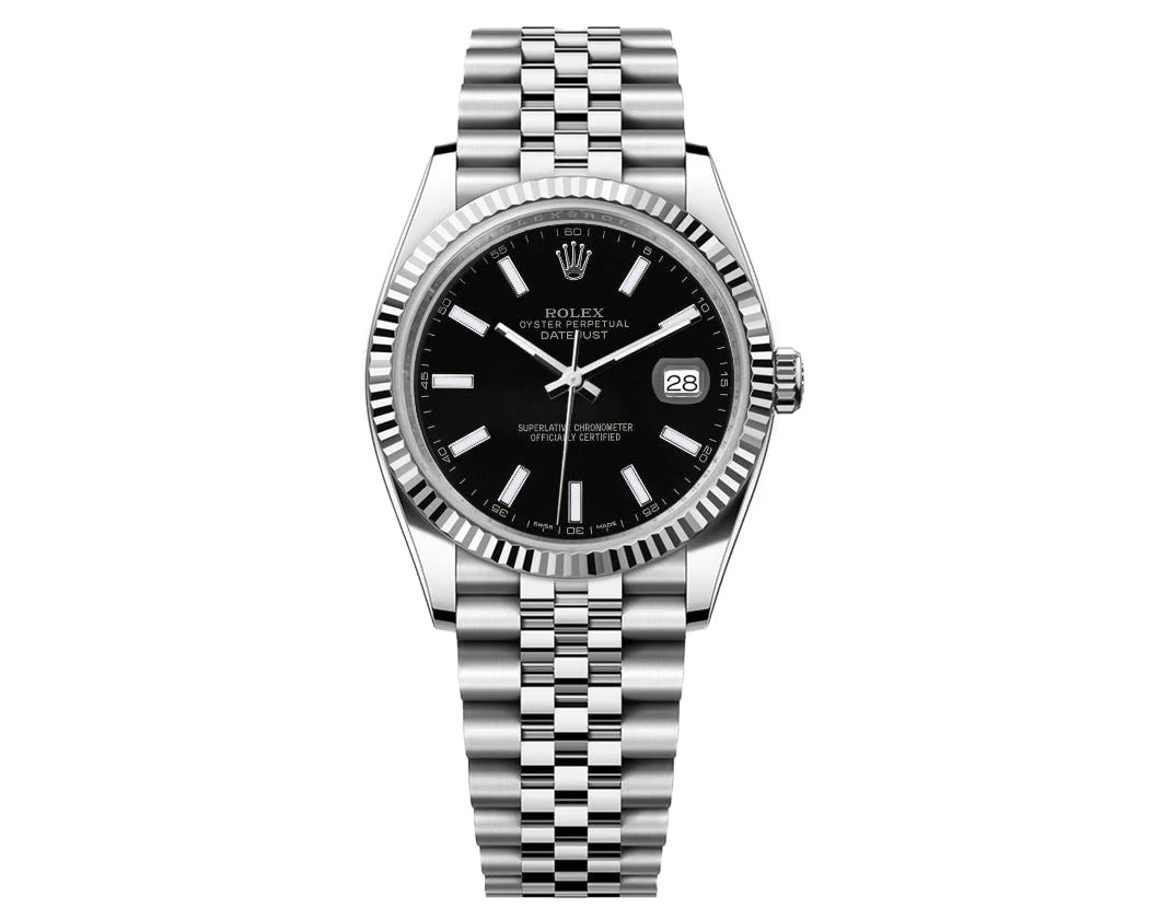 ROLEX DATE-JUST 36MM JUBILEE SS - BLACK DIAL