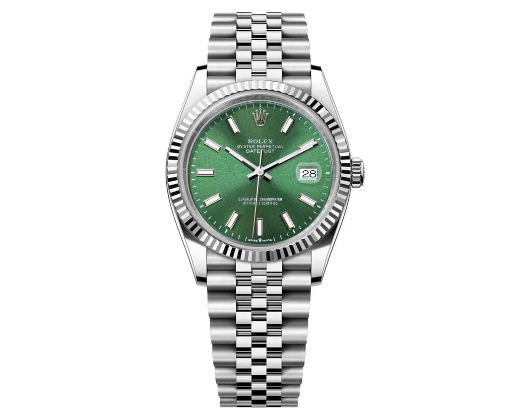 ROLEX DATE-JUST 36MM JUBILEE SS - GREEN DIAL
