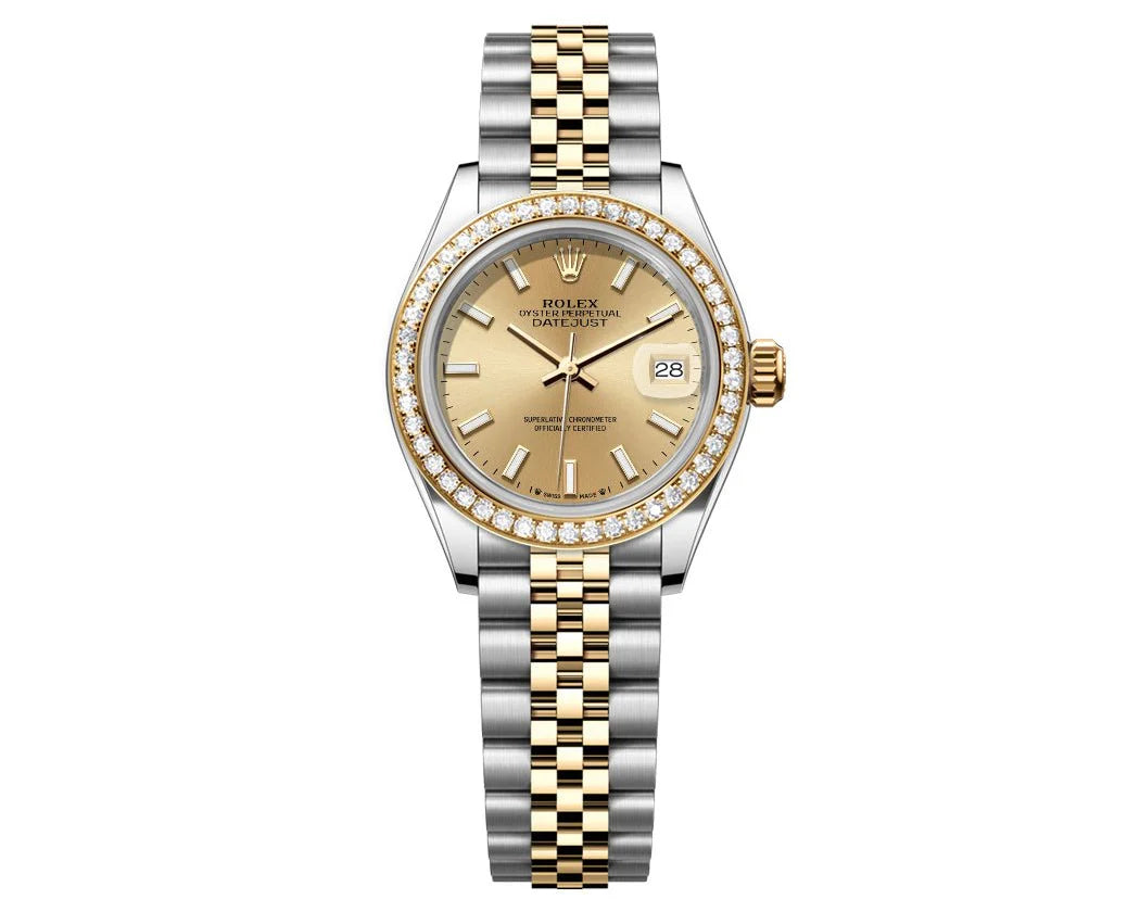 ROLEX DATEJUST 26MM CHAMPAGNE DIAL-DIAMOND BEZEL 1.50CT