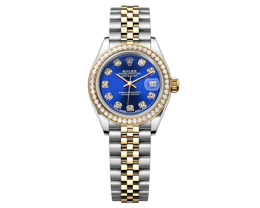 ROLEX DATEJUST 26MM BLUE GEM DIAL-DIAMOND BEZEL 1.50CT