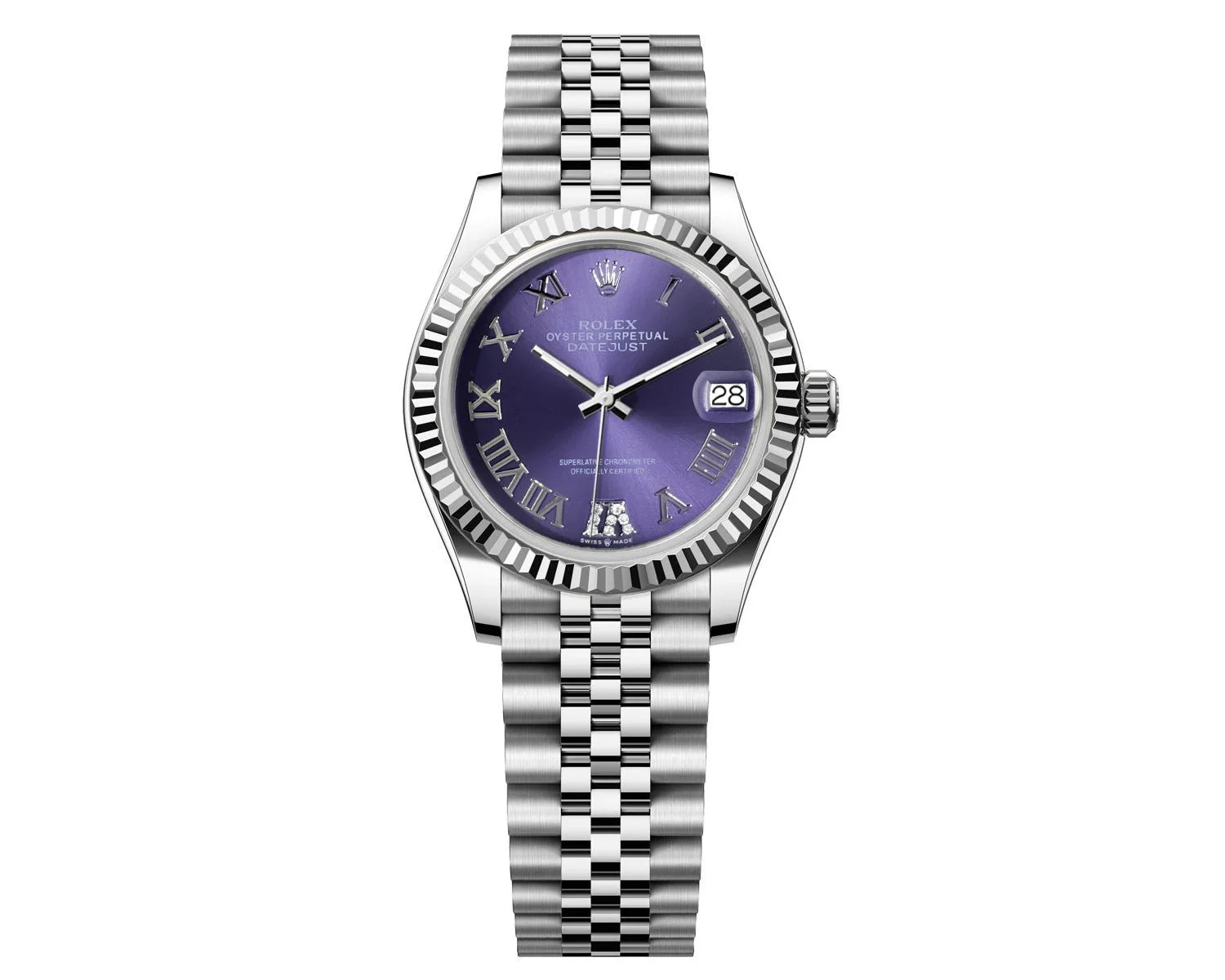 ROLEX DATEJUST 31MM JUBILEE - PURPLE ROMAN DIAMOND DIAL 68273