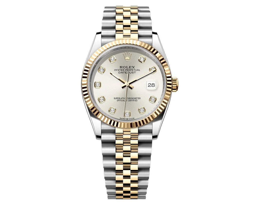 ROLEX DATE-JUST 36MM JUBILEE 2 TONE-SILVER DIAL