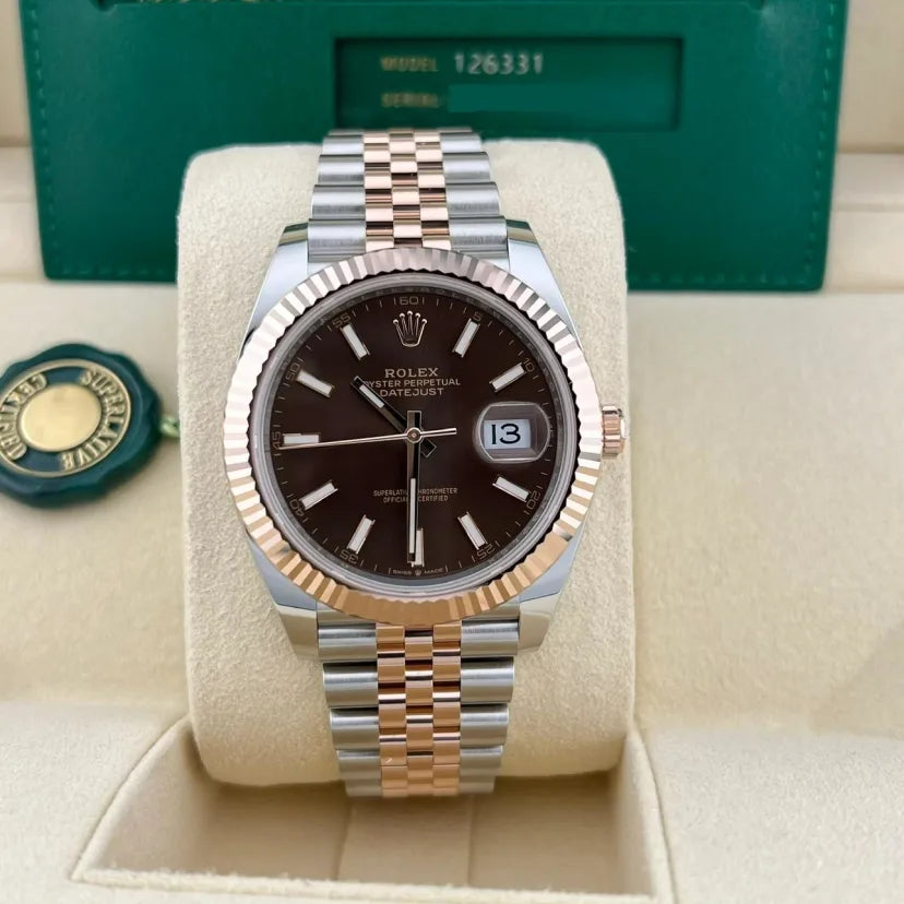 2024 Rolex Datejust 41 Two-Tone / Fluted / Chocolate / Jubilee