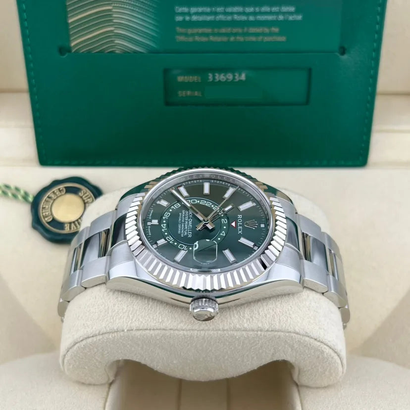 2025 Rolex Sky-Dweller 42 Steel / Fluted / Green / Oyster
