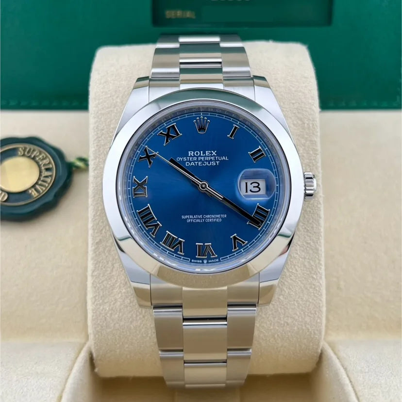 2025 Rolex Datejust 41 Smooth / Blue / Roman / Oyster