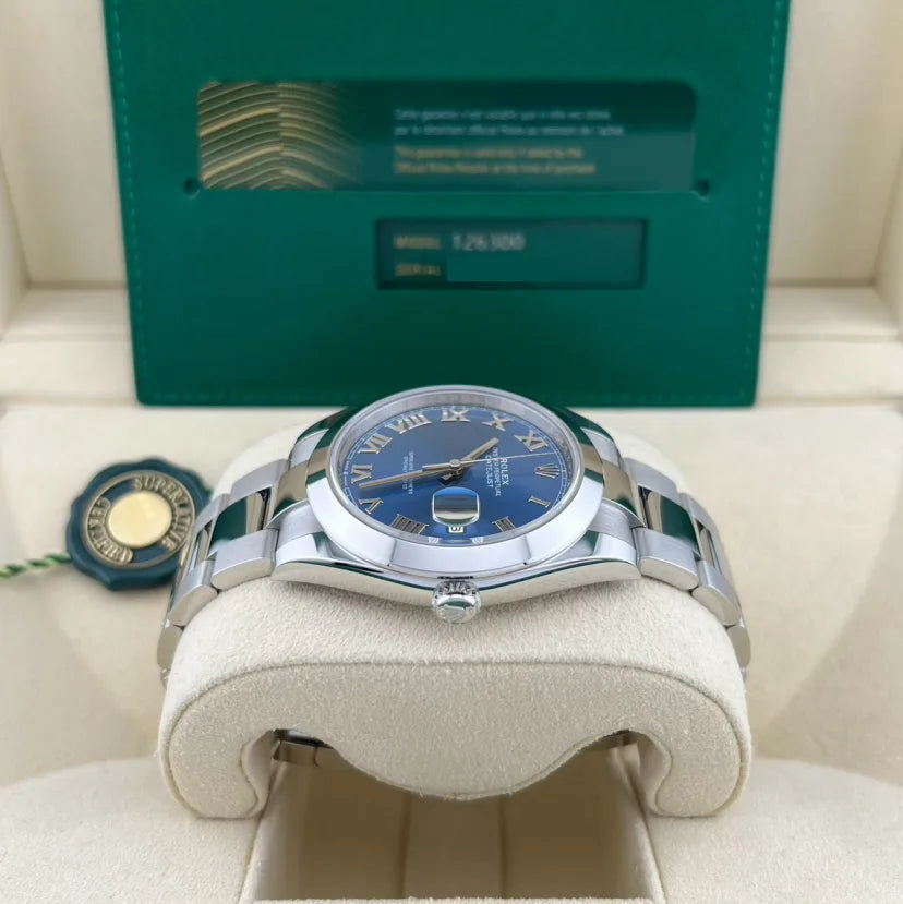 2025 Rolex Datejust 41 Smooth / Blue / Roman / Oyster