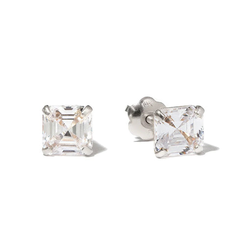 Asscher Cut Gemstone Studs
