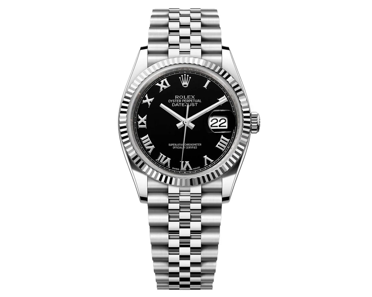 ROLEX DATEJUST 36MM JUBILEE - BLACK ROMAN DIAL 16014