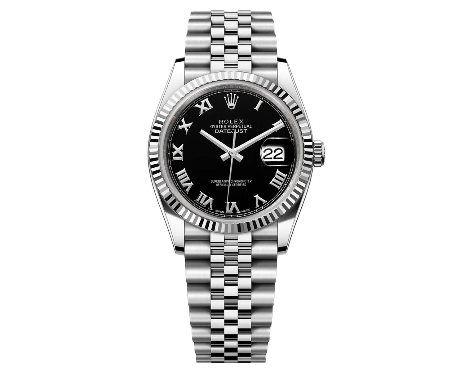 ROLEX DATEJUST 36MM JUBILEE - BLACK ROMAN DIAL 16014