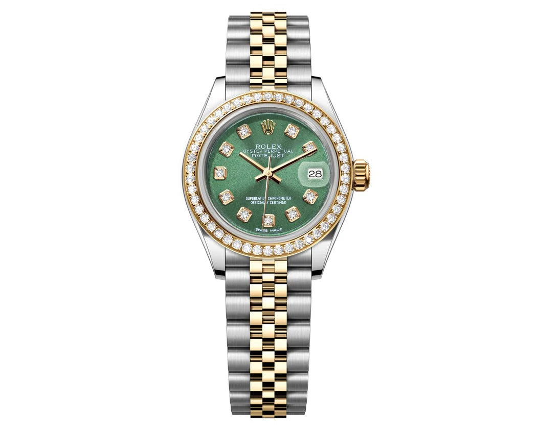 ROLEX DATEJUST 26MM GREEN DIAL-DIAMOND BEZEL 1.50CT