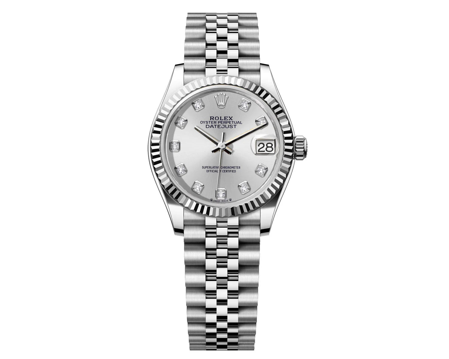 ROLEX DATEJUST 31MM JUBILEE STAINLESS STEEL-SILVER GEM DIAL