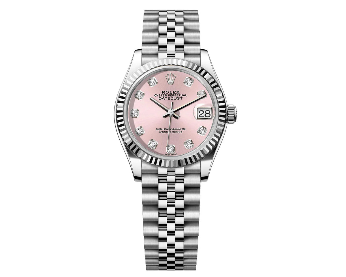 ROLEX DATEJUST 31MM JUBILEE STAINLESS STEEL-PINK GEM DIAL