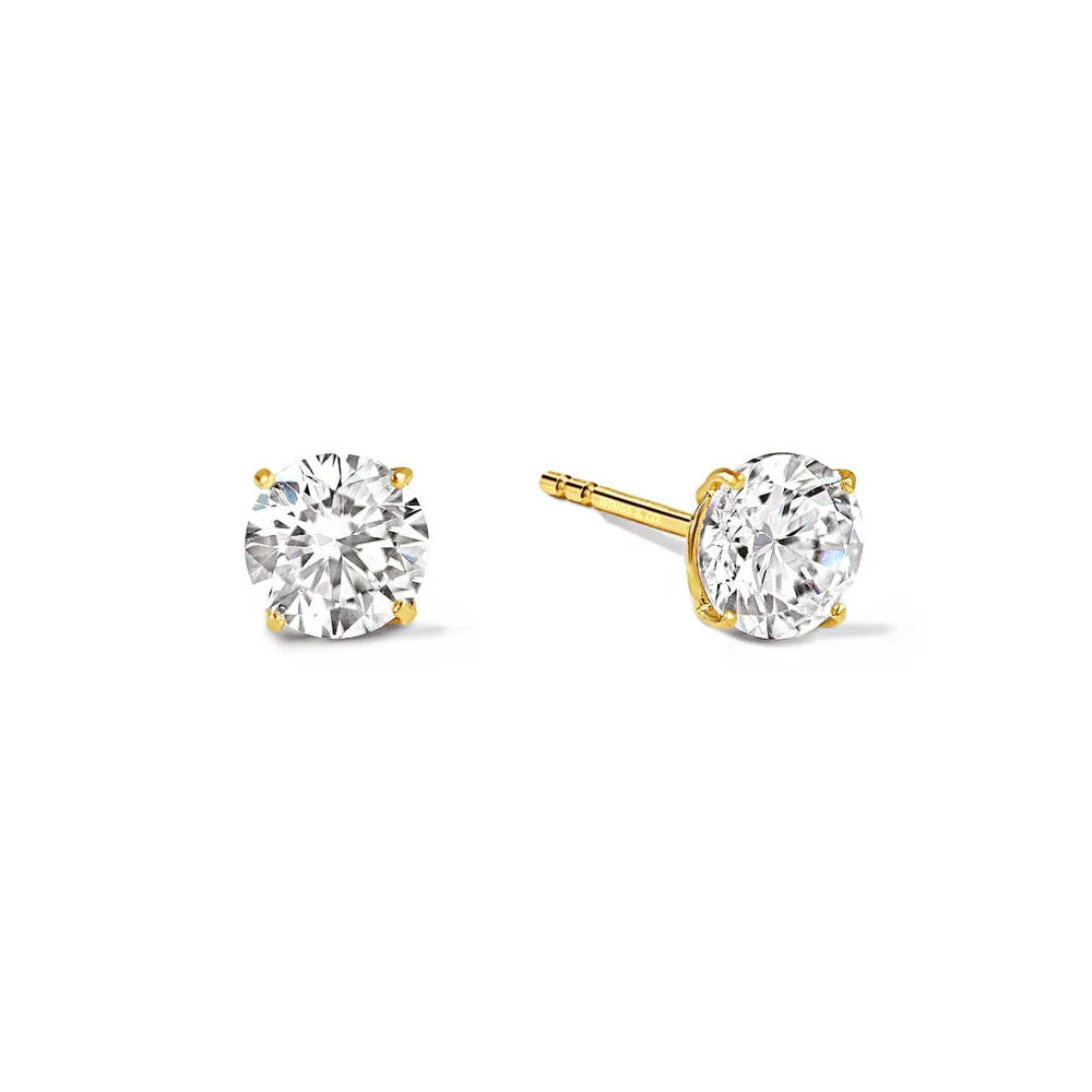 14K White Sapphire Studs